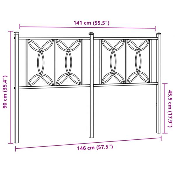 Kopfteil Metall Weiß 140 cm