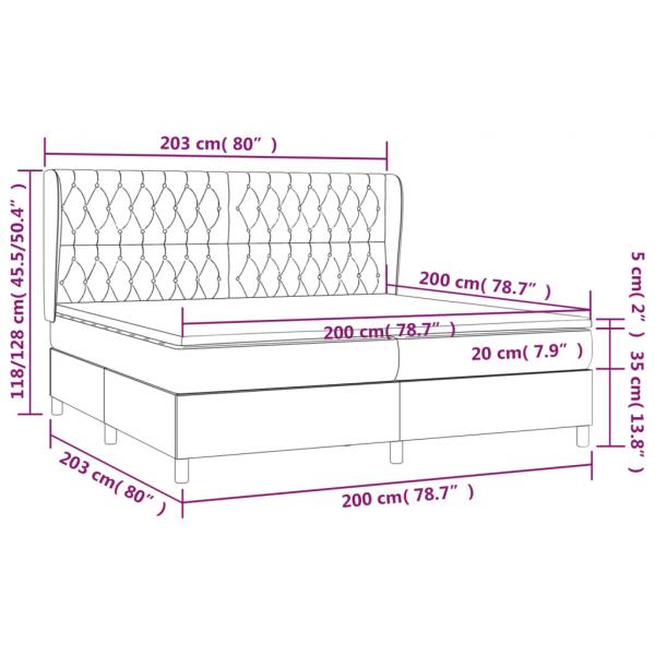 Boxspringbett mit Matratze Taupe 200x200 cm Stoff