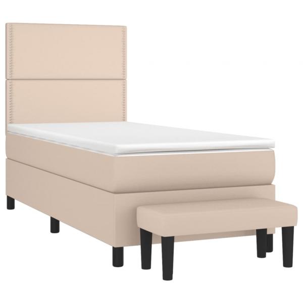 Boxspringbett mit Matratze Cappuccino-Braun 80x200cm Kunstleder