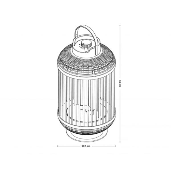 Sunred Tischheizstrahler Indox 1200 W Halogen Schwarz