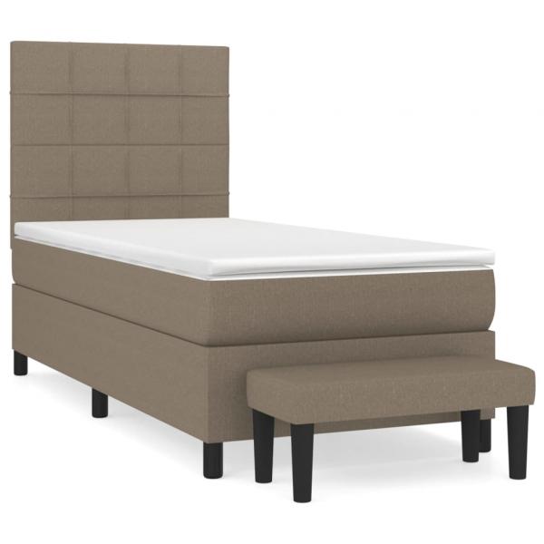 Boxspringbett mit Matratze Taupe 80x200 cm Stoff