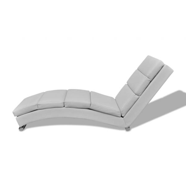 Chaiselongue Weiß Kunstleder 