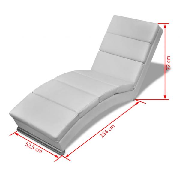 Chaiselongue Weiß Kunstleder 