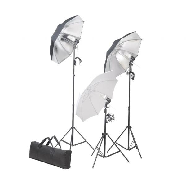 Fotostudio-Set mit Lampen und Hintergrundsystem