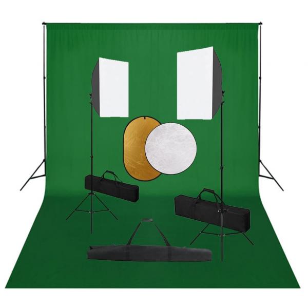 ARDEBO.de - Fotostudio-Set mit Softboxen, Hintergrundsystem und Reflektor