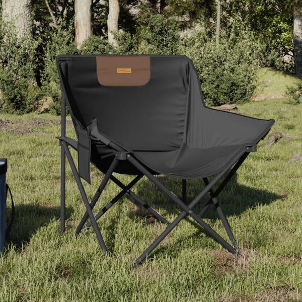 ARDEBO.de - Campingstühle 2 Stk. mit Tasche Klappbar Schwarz