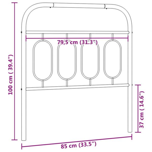 Kopfteil Metall Weiß 80 cm