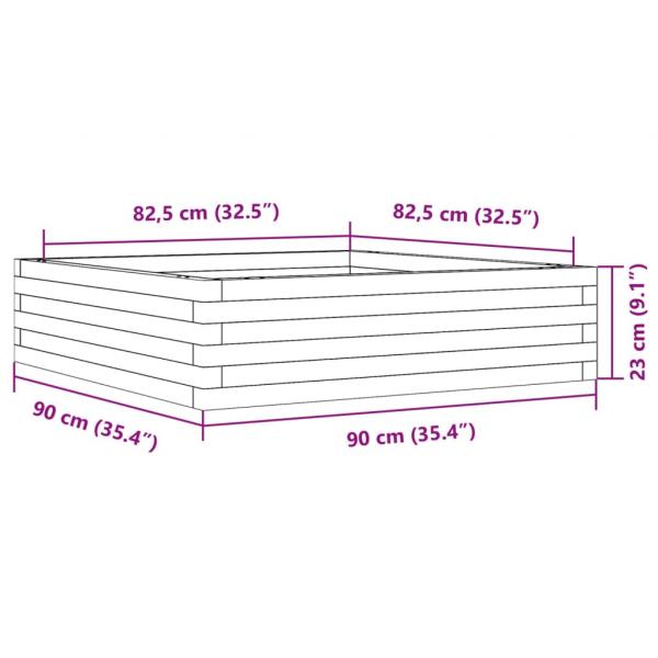 Pflanzkübel 90x90x23 cm Massivholz Douglasie