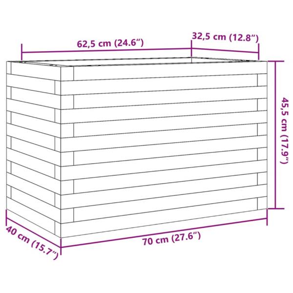 Pflanzkübel Wachsbraun 70x40x45,5 cm Massivholz Kiefer