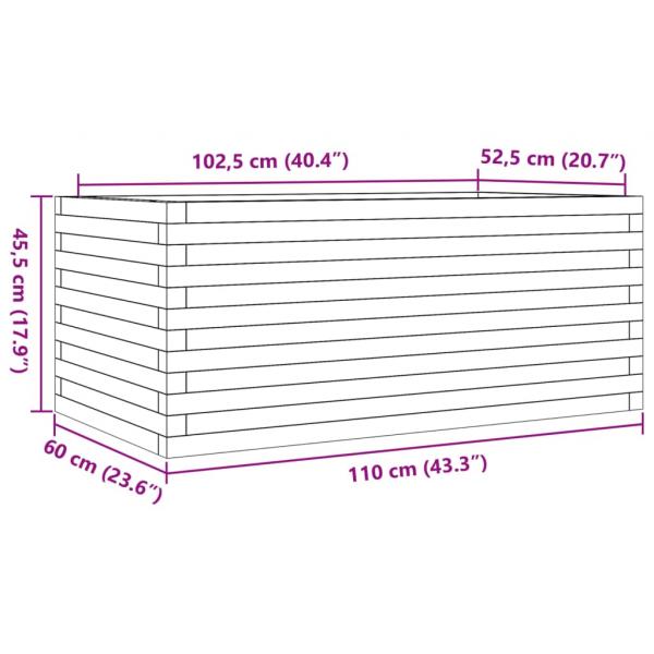 Pflanzkübel Weiß 110x60x45,5 cm Massivholz Kiefer