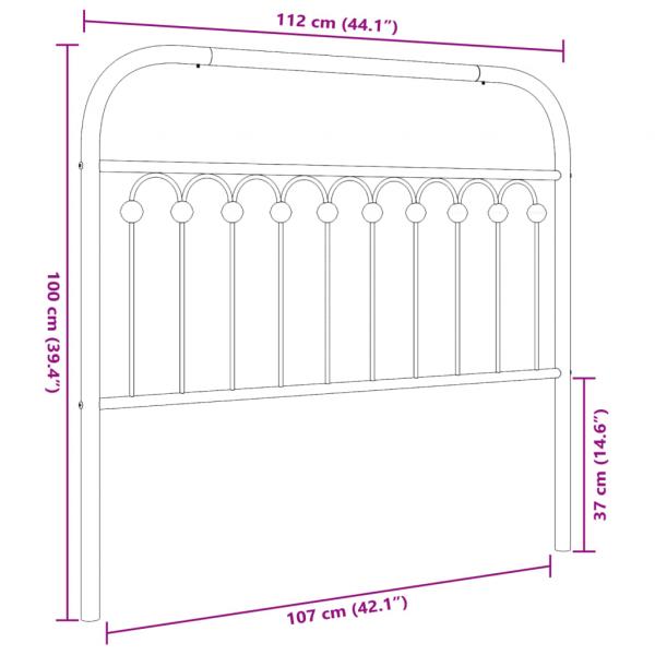 Kopfteil Metall Weiß 107 cm