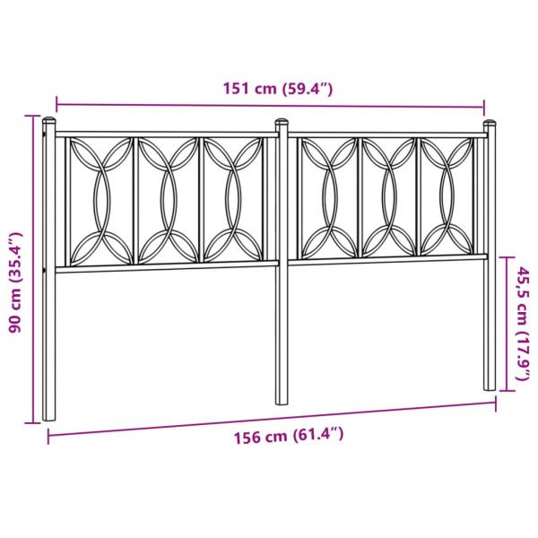 Kopfteil Metall Weiß 150 cm