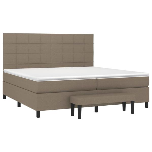 Boxspringbett mit Matratze Taupe 200x200 cm Stoff