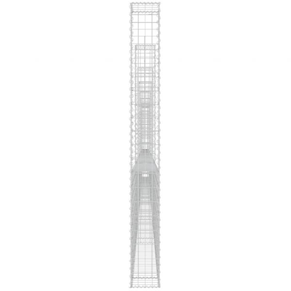 Gabionenkorb U-Form mit 8 Säulen Eisen 860x20x200 cm