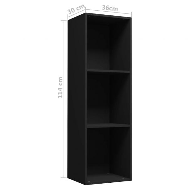 Bücherregal/TV-Schrank Schwarz 36x30x114 cm Holzwerkstoff