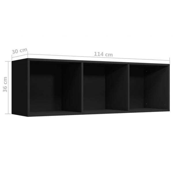 Bücherregal/TV-Schrank Schwarz 36x30x114 cm Holzwerkstoff