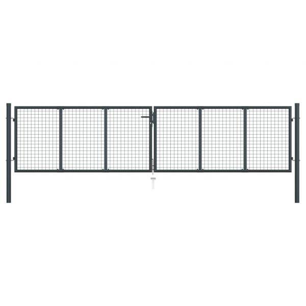 ARDEBO.de - Mesh-Gartentor Verzinkter Stahl 400 x 125 cm Grau