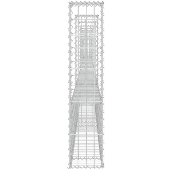 Gabionenkorb U-Form mit 8 Säulen Eisen 860x20x100 cm