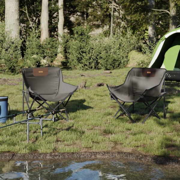 Campingstühle 2 Stk. mit Tasche Klappbar Grau