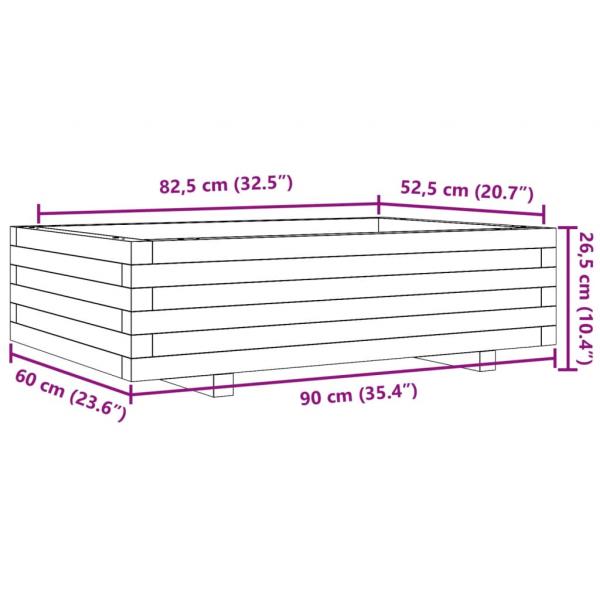 Pflanzkübel 90x60x26,5 cm Massivholz Douglasie