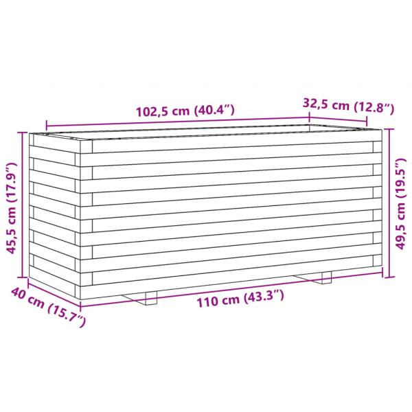 Pflanzkübel 110x40x49,5 cm Massivholz Kiefer