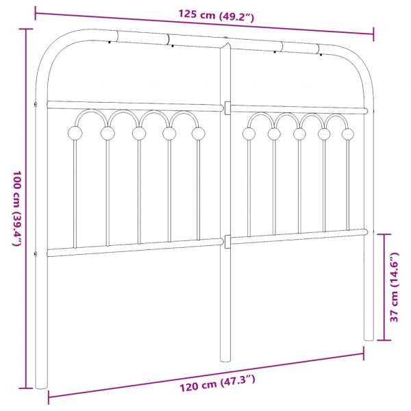 Kopfteil Metall Weiß 120 cm