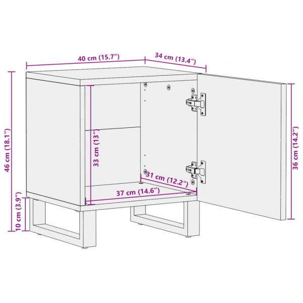 Nachttisch 40x34x46 cm Massivholz Akazie