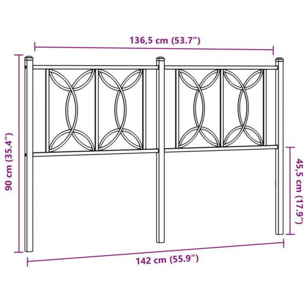 Kopfteil Metall Weiß 135 cm