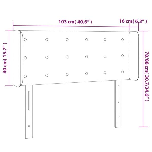 LED Kopfteil Dunkelgrün 103x16x78/88 cm Samt