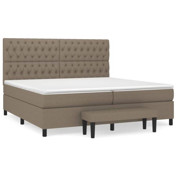 Boxspringbett mit Matratze Taupe 200x200 cm Stoff