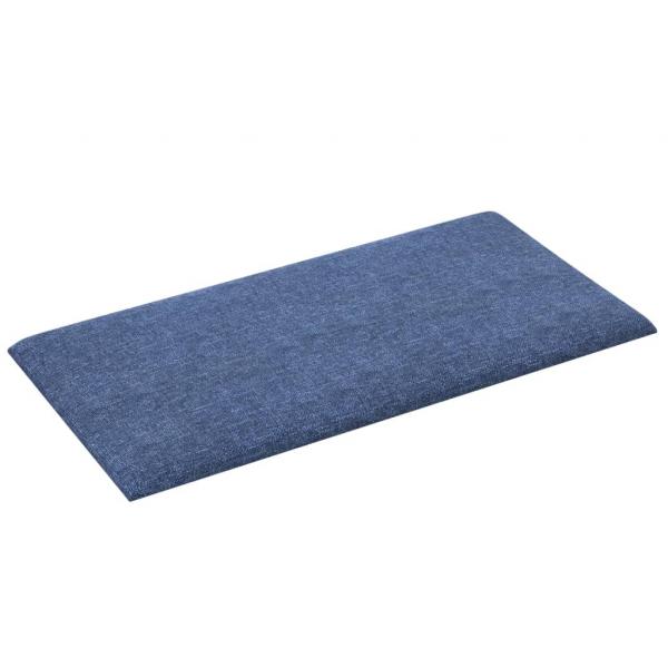 Wandpaneele 12 Stk. Blau 30x15 cm Stoff 0,54 m²