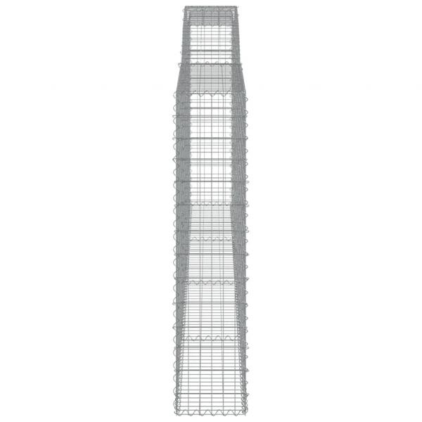 Gabionen mit Hochbogen 9 Stk. 400x30x140/160cm Verzinktes Eisen