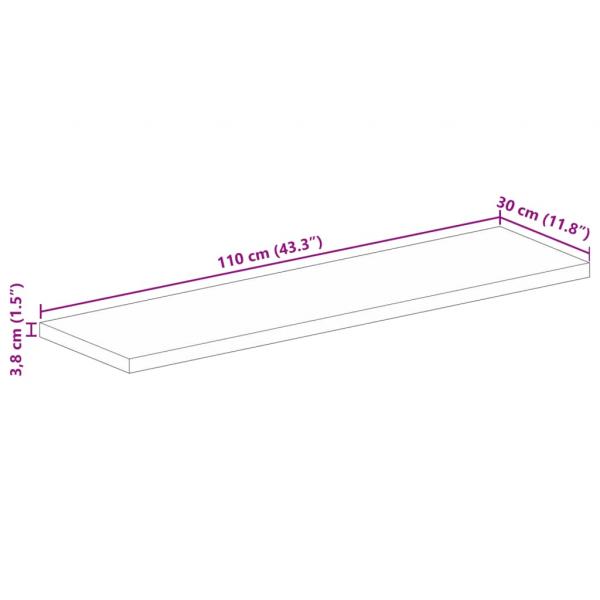 Tischplatte 110x30x3,8 cm Rechteckig Altholz Massiv