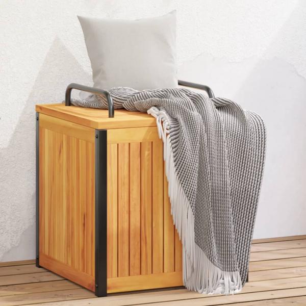 ARDEBO.de - Gartenbox 45x45x45/53 cm Massivholz Akazie und Stahl