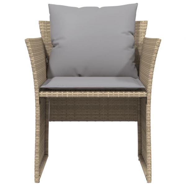 Gartenstuhl mit Fußhocker Beige Poly Rattan