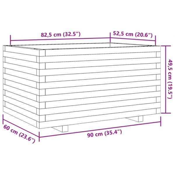 Pflanzkübel Wachsbraun 90x60x49,5 cm Massivholz Kiefer