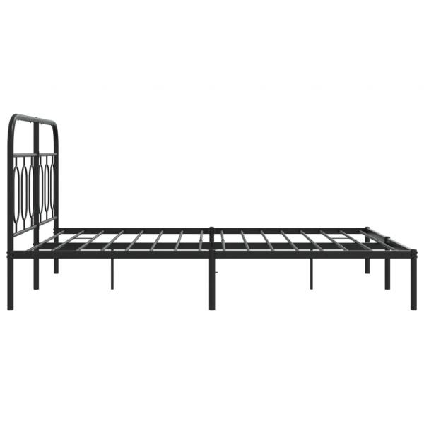 Bettgestell mit Kopfteil Metall Schwarz 140x190 cm