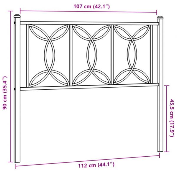 Kopfteil Metall Schwarz 107 cm