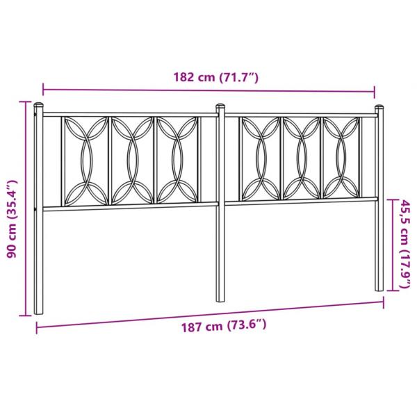 Kopfteil Metall Schwarz 180 cm