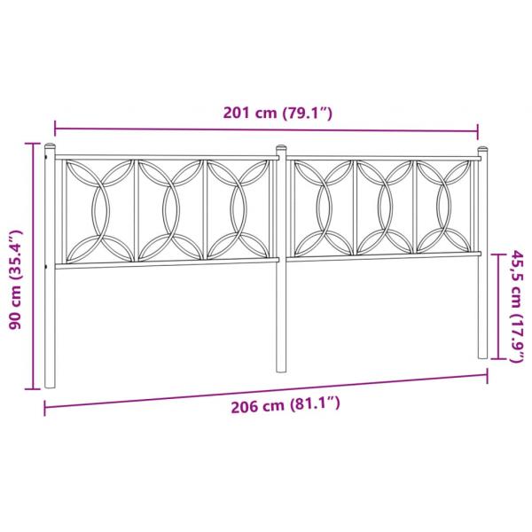 Kopfteil Metall Schwarz 200 cm