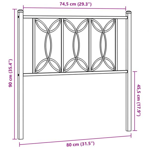 Kopfteil Metall Weiß 75 cm