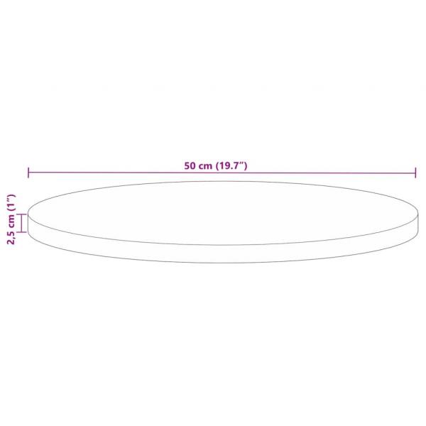 Tischplatte Ø 50x2,5 cm Rund Altholz Massiv