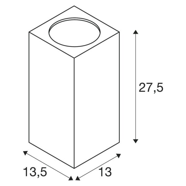 SLV BIG THEO, Outdoor Wandleuchte, QPAR111, IP44, eckig, up/down, max. 150W, anthrazit (229575)