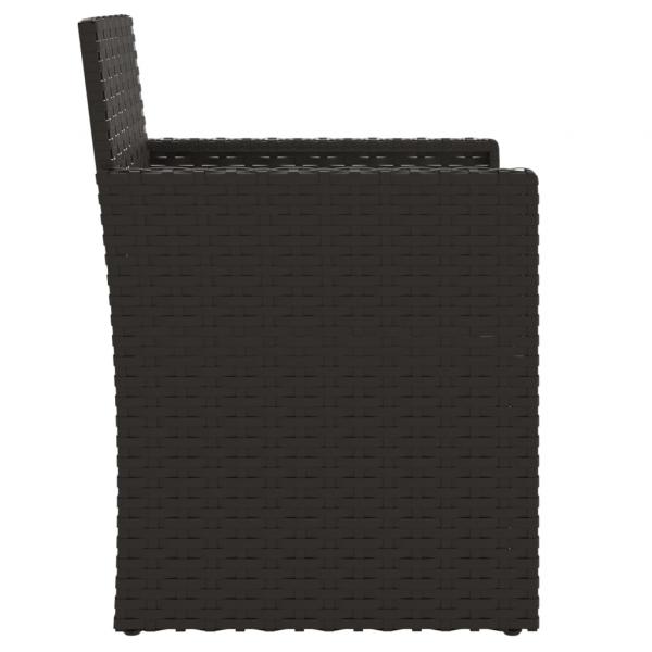 Gartensessel mit Kissen Schwarz Poly Rattan