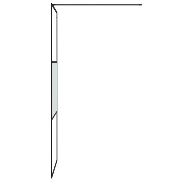 Duschwand für Begehbare Dusche Schwarz 80x195 cm Halbmatt ESG