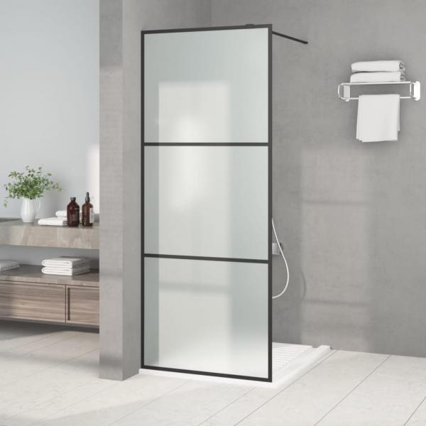 ARDEBO.de - Duschwand für Begehbare Dusche Schwarz 80x195 cm Matt ESG-Glas