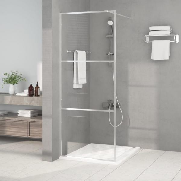 ARDEBO.de - Duschwand für Begehbare Dusche Silbern 80x195 cm ESG-Klarglas