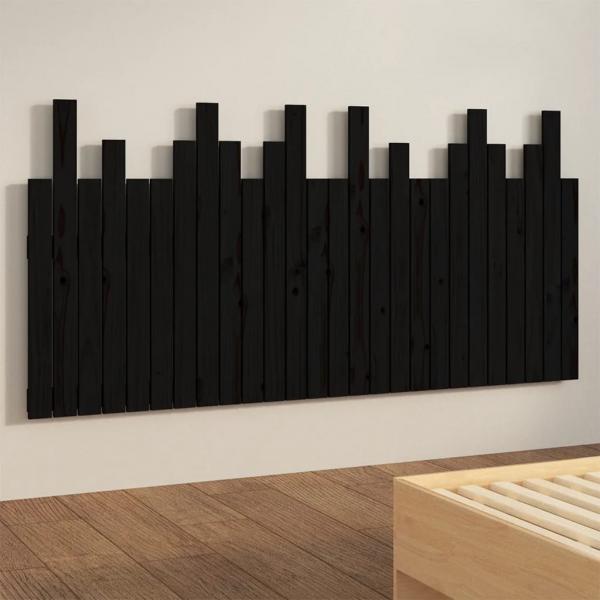 Wand-Kopfteil Schwarz 166x3x80 cm Massivholz Kiefer