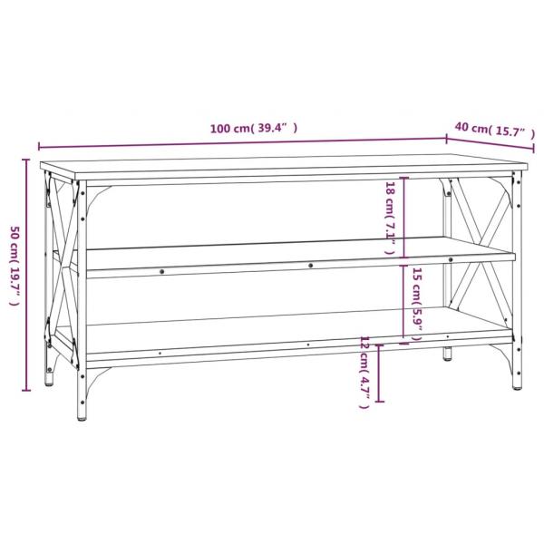 TV-Schrank Braun Eichen-Optik 100x40x50 cm Holzwerkstoff