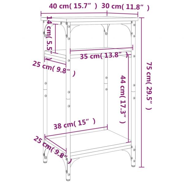 Beistelltisch Schwarz 40x30x75 cm Holzwerkstoff